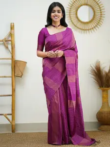 Glorisa Geometric Woven Design Zari Silk Banarasi Saree