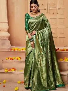 Glorisa Floral Woven Design Zari Silk Banarasi Saree