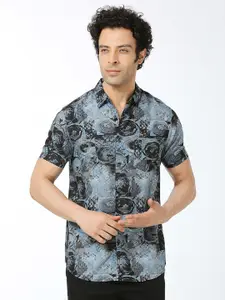 VALEN CLUB Geometric Printed India Slim Fit Pure Cotton Casual Shirt