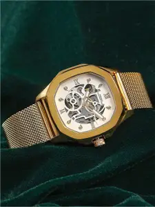 French Connection Women Patterned Dial & Stainless Steel Straps Automatic Watch- FCA06-6