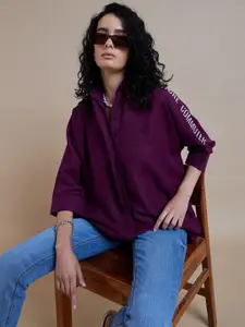 The Roadster Lifestyle Co. Graphic Printed Spread Collar Oversized Casual Shirts