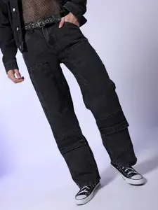 The Indian Garage Co Men Black Relaxed Fit Mildly Distressed Jeans