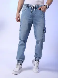 The Indian Garage Co Men Blue Mildly Distressed Light Fade Stretchable Jeans