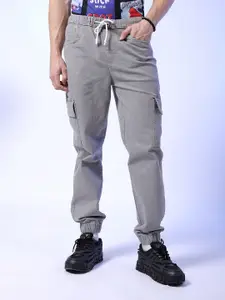 The Indian Garage Co Men Light Fade Stretchable Cargo Jogger Jeans