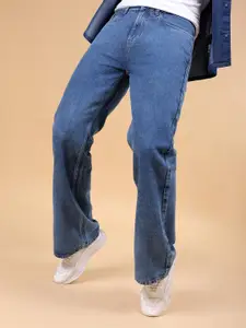 The Indian Garage Co Men Bootcut Clean Look Pure Cotton Jeans