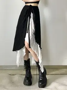 KPOP Pure Cotton Flared Midi Skirt