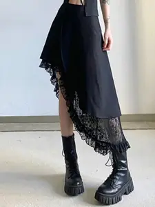 Stylecast X KPOP Flared Maxi High-Low Skirt
