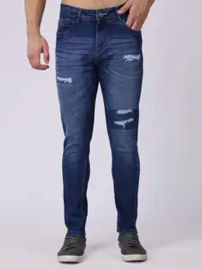 Stylox Men Slim Fit Mildly Distressed Heavy Fade Cotton Stretchable Jeans