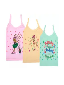 BAESD Girls Pack Of 3 Printed Cotton Camisoles