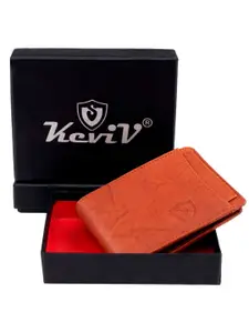 Keviv Self Design RFID Leather Two Fold Wallet