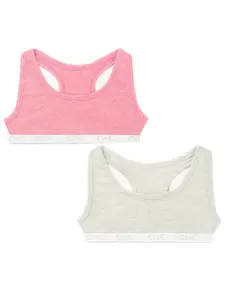 Charm n Cherish Pack Of 2 Girls Full Coverage Sports Bra With All Day Comfort