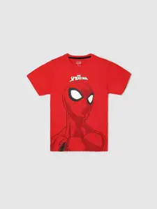 max Boys Spider-Man Printed Cotton T-shirt