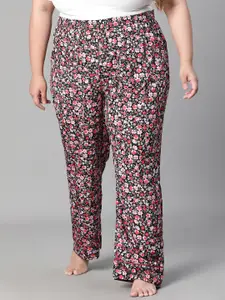 Oxolloxo Plus Size Printed Relaxed-Fit Straight Leg Lounge Pant