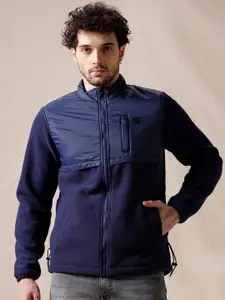 WROGN Mock Collar Long Sleeves Front Open Sweatshirt