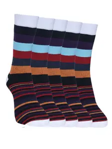 Dollar Socks Men Pack Of 5 Patterned Calf-Length Cotton Socks