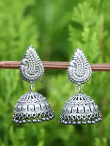 Anouk Silver-Plated Dome Shaped Jhumkas Earrings