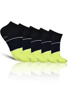 Dollar Socks Men Pack of 5 Colourblocked Cotton Shoe Liner-Length Socks