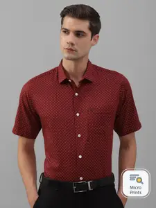 Allen Solly Slim Fit Printed Spread Collar Short Sleeves Cotton Formal Shirt