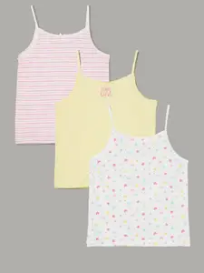 Fame Forever by Lifestyle Girls Pack Of 3 Printed Cotton Camisoles