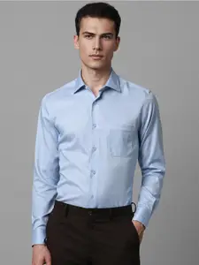 Louis Philippe Self Design Cotton Regular Fit Opaque Formal Shirt