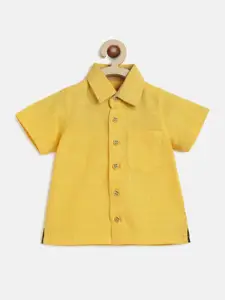 charkhee Boys Smart Opaque Short Sleeves Cotton Casual Shirt
