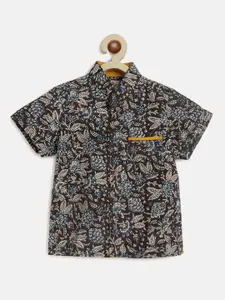 charkhee Boys Smart Floral Printed Cotton Casual Shirt