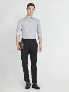 Arrow Slim Fit Micro Checks Twill Cotton Formal Shirt