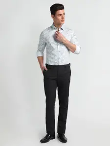 Arrow Floral Printed Spread Collar Long Sleeves Cotton 1851 Formal Shirt