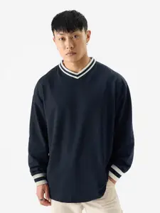 The Souled Store V-Neck Pure Cotton Oversized T-shirt