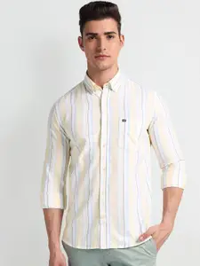 Arrow Sport Slim Fit Striped Oxford Weave Cotton Casual Shirt