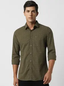 Van Heusen Sport Printed Spread Collar Long Sleeves Cotton Slim Fit Casual Shirt