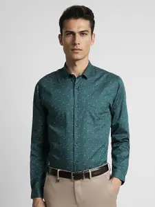 Peter England Slim Fit Floral Opaque Printed Cotton Formal Shirt