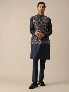 KALKI Fashion Embroidered Regular Pure Silk Kurta with Trousers & Jacket