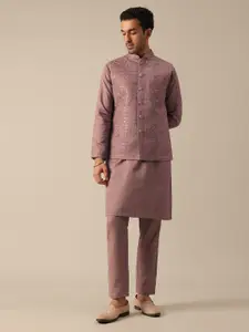 KALKI Fashion Embroidered Regular Pure Silk Kurta with Trousers