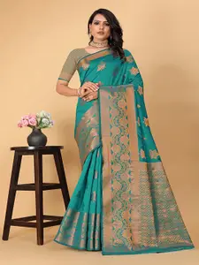 Pionex Floral Woven Design Zari Pure Silk Banarasi Saree