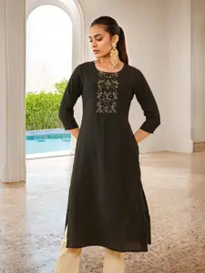 Soch Floral Yoke Design Thread Work Kurta