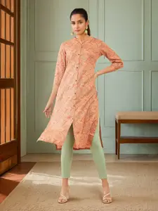 Soch Ethnic Motifs Printed Mandarin Collar Straight Kurta