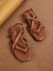 Ginger by Lifestyle Open Toe Flats