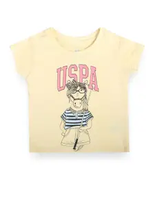 U.S. Polo Assn. Kids Girls Printed Cotton T-shirt