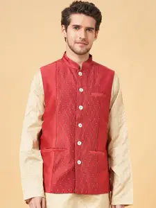 indus route by Pantaloons Woven Design Nehru jacket