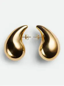 VAGHBHATT Teardrop Shaped Gold-Plated Studs Earrings