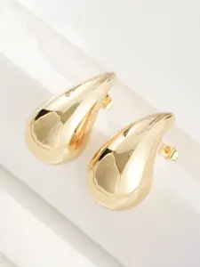VAGHBHATT Teardrop Shaped Gold-Plated Studs Earrings