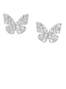VAGHBHATT Silver-Plated Animal Shaped Studs Earrings