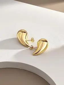 FIMBUL Gold-Plated Lightweight Teardrop Shaped Drop Earrings