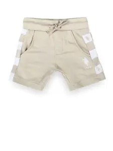 U.S. Polo Assn. Kids Boys Checked Mid-Rise Pure Cotton Shorts