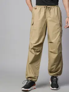 PRONK Men Cotton Relaxed-Fit Parachute Track Pant