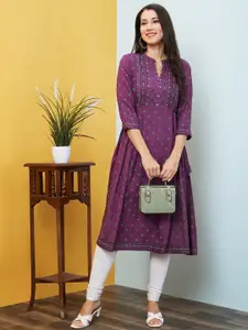 Globus Ethnic Motifs Printed A Line Kurta