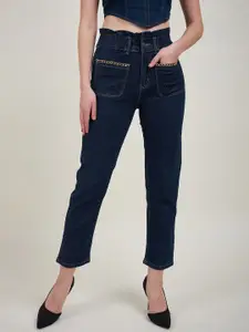 STYLECAST X KASSUALLY Women High-Rise Clean Look Embellished Stretchable Jeans