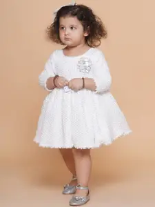 BAESD Girls Polka Dot Fit & Flare Opaque Casual Dress