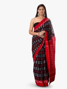 KIAARON Ethnic Motifs Pure Cotton Block Print Saree